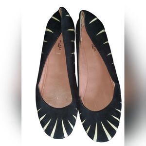 Alaia Black and Cream Women's Flats